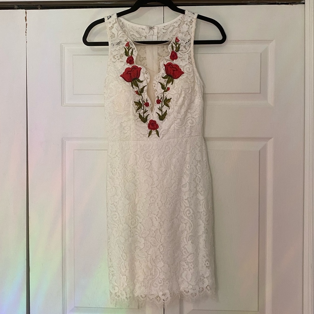 White Floral Lace Dress
